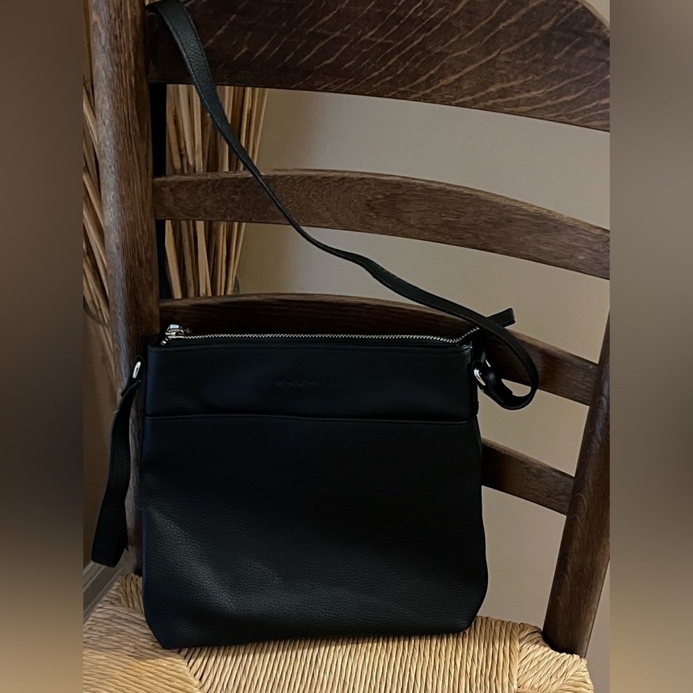 Bugatti Leather Crossbody Black adjustable strap bag Handbag purse